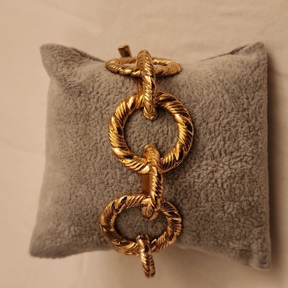 Bracelet Gold Tone Twist Chain Chunky - Picture 5 of 6